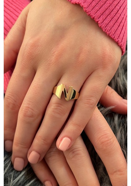 14 Ayar Altın Taşsız N Harfli Yüzük fiyatları