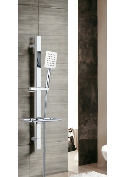 Sart Kare Borulu Hareketli Sürgülü Duş Seti Üst Takımı