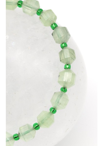 Prehnite Doğal Taş Makrome Örme Bileklik Hexagonel Kesim fiyatları