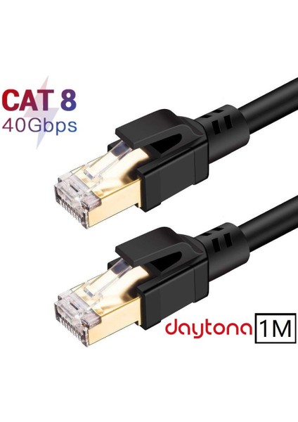 Cat8 Gigabit 40GBPS S/ftp 2000MHZ Altın Uçlu Yüksek Hızlı Internet Kablosu A5214