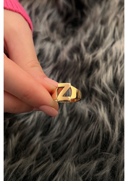 14 Ayar Altın Taşsız Z Harfli Yüzük modelleri