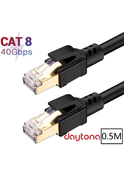 Cat8 Gigabit 40GBPS S/ftp 2000MHZ Altın Uçlu Yüksek Hızlı Internet Kablosu A5213