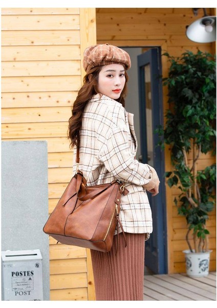 Avrupa ve Amerikan Modası El Tipi Bez Çanta Kadın Çapraz Askılı Omuz Rahat ÇANTA-30*13*34CM-HAKI (Yurt Dışından) indirimleri