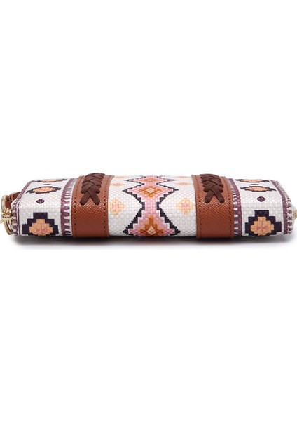 Vintage Pamuk ve Keten Baskı Bohem Tarzı Kadın Debriyaj Cüzdan Kartlık-20*3*10.5cm-Mor (Yurt Dışından) modelleri
