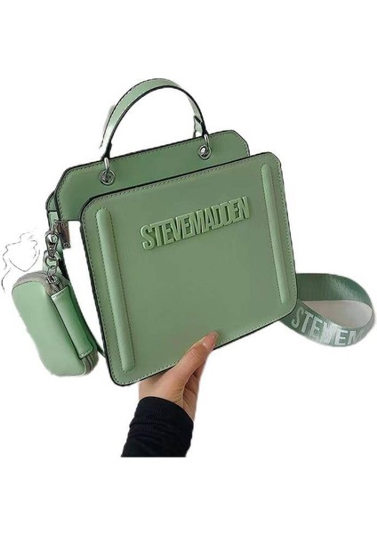 Şık Omuz Çantası Düz Renk Çapraz Askılı ÇANTA-24*12*19CM-YEŞIL (Yurt Dışından)