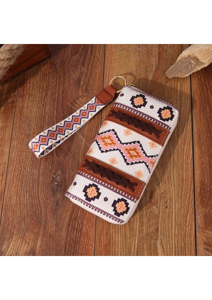 Vintage Pamuk ve Keten Baskı Bohem Tarzı Kadın Debriyaj Cüzdan Kartlık-20*3*10.5cm-Mavi (Yurt Dışından) indirimleri
