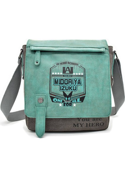 Erkek Modası Crossbody Çanta Anime Omuz ÇANTASI-25*7*28CM-YEŞIL (Yurt Dışından)