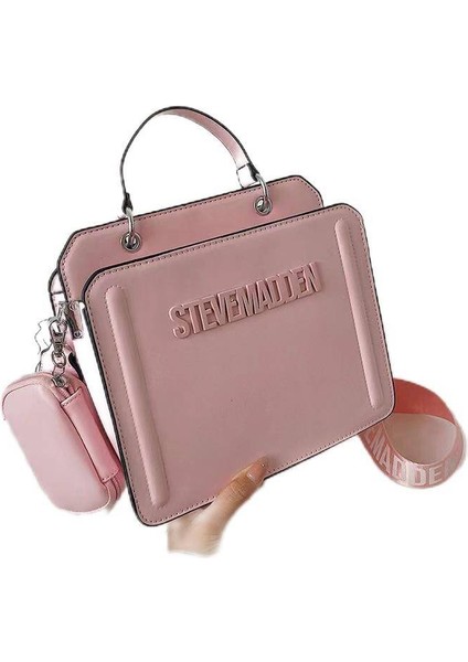 Şık Omuz Çantası Düz Renk Çapraz Askılı ÇANTA-24*12*19CM-PEMBE (Yurt Dışından)