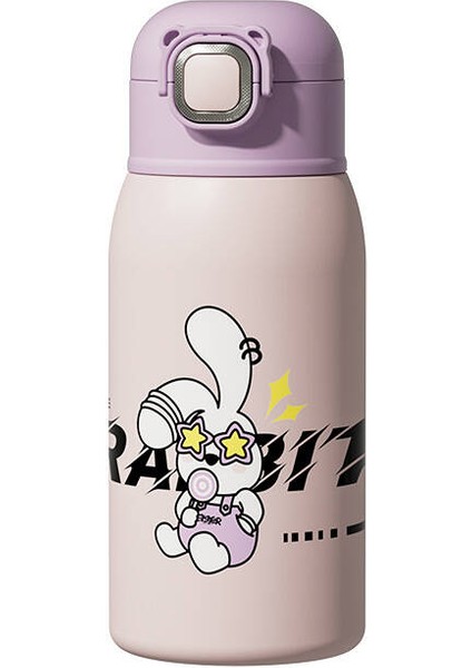500ML Paslanmaz Çelik Taşınabilir Taşıma Kayışı Su Şişesi Çocuk Saman Yalıtımlı Su ŞIŞESI-500ML (Yurt Dışından)