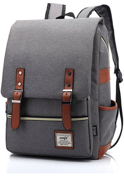 Erkek Kadın Açık Kanvas Seyahat Sırt ÇANTASI-29*13.5*43CM-GRI (Yurt Dışından)