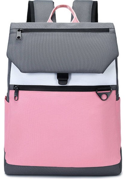 Erkek ve Kadın Yüksek Kapasiteli Bilgisayar Çantaları Su Geçirmez Öğrenci Sırt ÇANTALARI-31*13*41CM-PEMBE (Yurt Dışından)