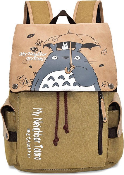 Şık Omurga Koruyucu Büyük Kapasiteli Tuval Anime Sırt ÇANTASI-27*12*42CM-HAKI (Yurt Dışından)