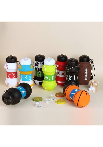 Huang Shoping 550ML Doğa Sporları Su Şişesi Katlanır Taşınabilir Düşme Önleyici ve Sızıntı Önleyici Su Şişesi - BILARDO-550ML (Yurt Dışından)