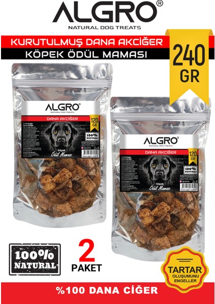 %100 Dana Akciger Çiğneme Maması 120 gr x 2 Paket