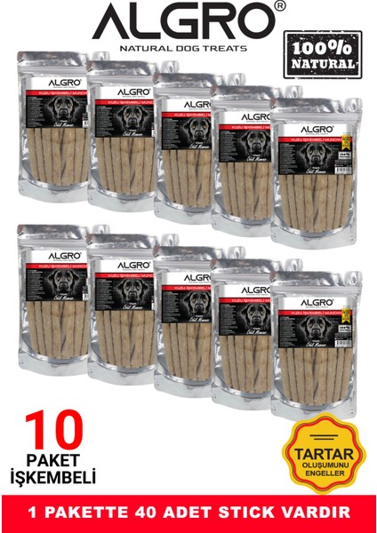Kuzu Işkembeli Munchy Stick Çiğnemelik Yenilebilir 400 gr. x 10 Paket