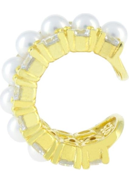 925 Ayar Gümüş İnci İşlemeli Kıkırdak Küpe modelleri