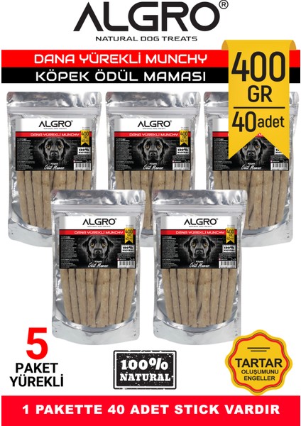 Dana Yürekli Munchy Stick Çiğnemelik Yenilebilir 400 gr. x 5 Paket