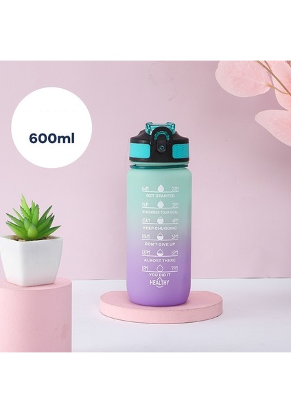 Su Bardağı Taşınabilir Spor Damlatmaz Bardak Degrade Renk 600ML (Yurt Dışından)