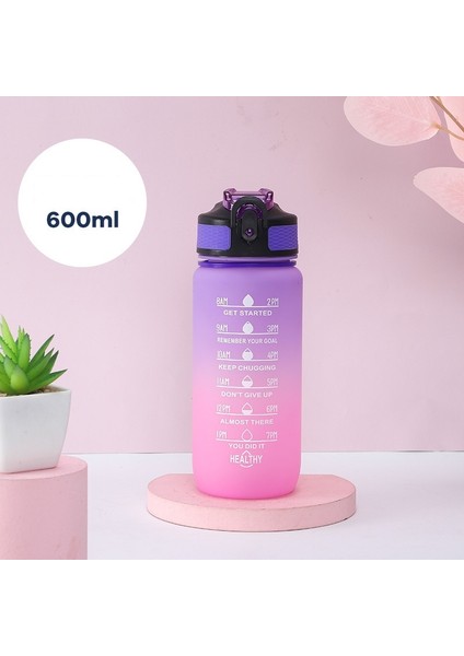 Su Bardağı Taşınabilir Spor Damlatmaz Bardak Degrade Renk 600ML (Yurt Dışından)