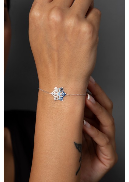 Kadın Kar Tanesi Model 925 Ayar Gümüş Bileklik fiyatları
