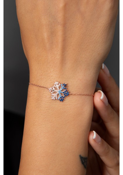 Kadın Kar Tanesi Model 925 Ayar Gümüş Bileklik indirimleri