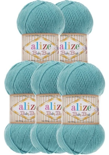 5 Adet Baby Best Anti-Piling Bebe El Örgü Ipi Azur 164