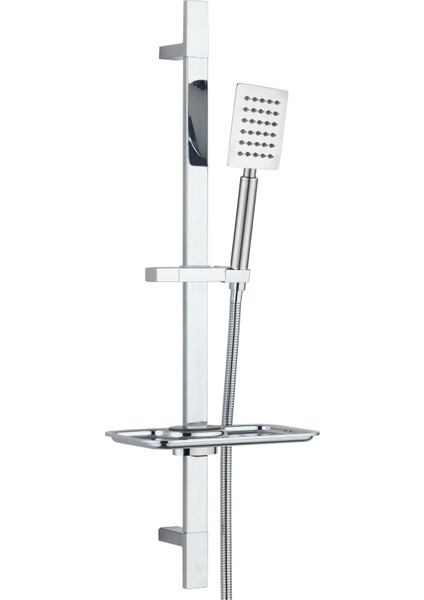 Sart Mat Inox Kare Borulu Hareketli Sürgülü Duş Seti Üst Takımı