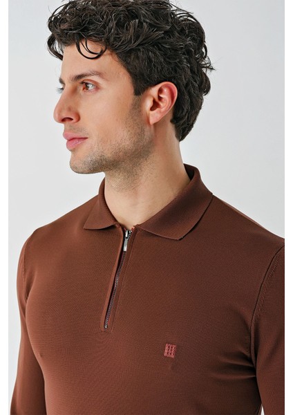 Taba Örme Polo Yaka Klasik Slim Fit Dar Kesim Triko 1012235269 fiyatları