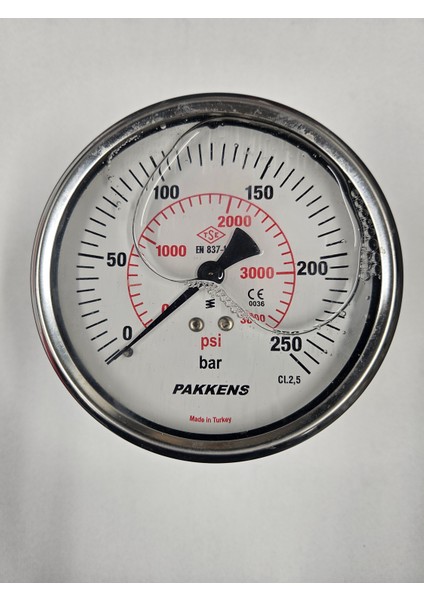 Çap 100 Arkadan 250 Bar Gliserinli Manometre