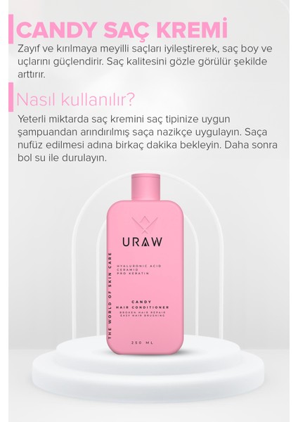 Candy Hair Conditioner ( Doğal, Besleyici, Koruyucu Ve Nemlendirici Saç Bakım Kremi )(250 Ml) fırsatları