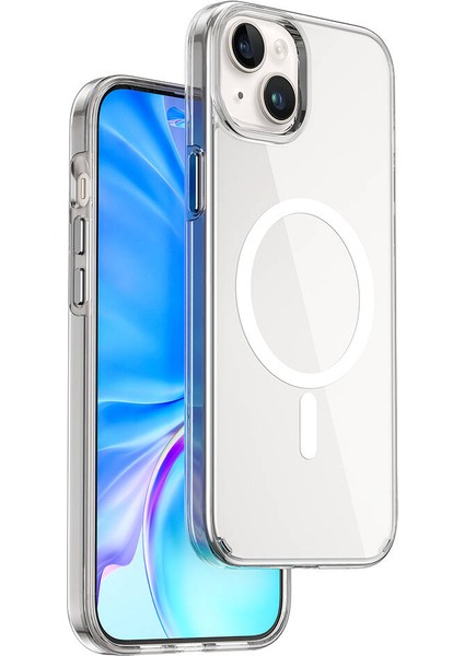 iPhone 15 Uyumlu Kılıf Wiwu BC-022 Magsafe Şarj Özellikli Şeffaf Transparan Kapak