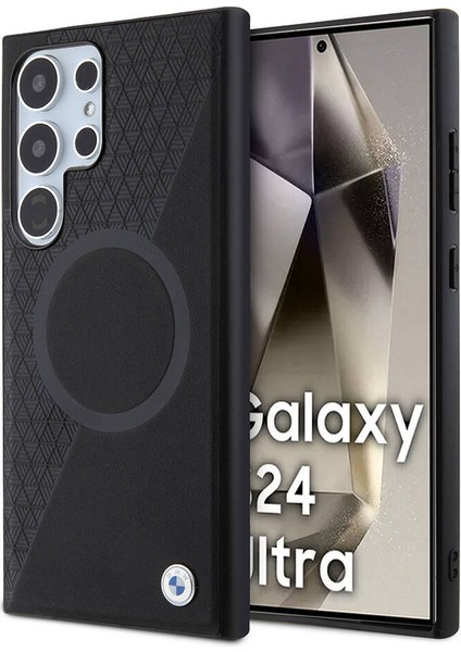Galaxy S24 Ultra Uyumlu Kılıf Bmw Lisanslı Magsafe Özellikli Yarım Dokulu Circle Leather Kapak Siyah fiyatları