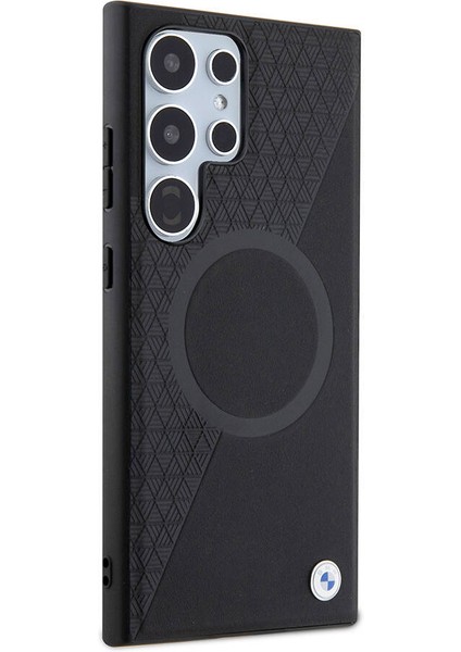 Galaxy S24 Ultra Uyumlu Kılıf Bmw Lisanslı Magsafe Özellikli Yarım Dokulu Circle Leather Kapak Siyah fırsatları