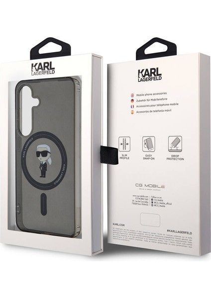 Galaxy S24 Uyumlu Kılıf Lisanslı Magsafe Özellikli Karl Head Iml Baskılı Kapak Siyah indirimleri