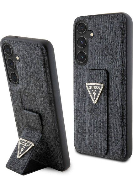 Galaxy S24 Plus Uyumlu Kılıf Guess Lisanslı 4g Desenli Üçgen Logolu Standlı Deri Kapak Siyah fiyatları
