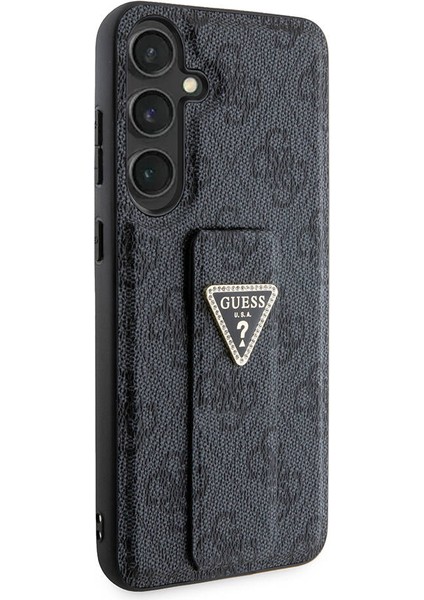 Galaxy S24 Plus Uyumlu Kılıf Guess Lisanslı 4g Desenli Üçgen Logolu Standlı Deri Kapak Siyah fırsatları