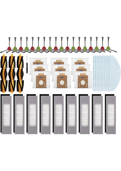 Deebot T9 Aksesuarları T9 T8 N8 Pro Yedek Parça Elektrikli Süpürge Paspas Yan Ana Fırça Aksesuarları (Yurt Dışından)