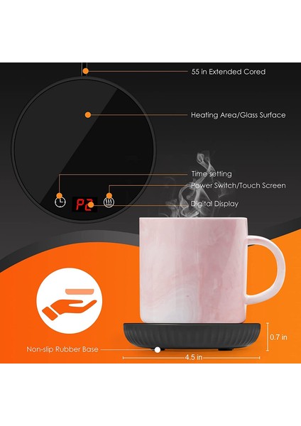 Mum Isıtıcı/kahve Isıtıcı, 8h Otomatik Kapanma 1-12H Zamanlayıcı Mum, 2 Sıcaklık Ayarı 122/140℉ Siyah Abd Tak (Yurt Dışından)