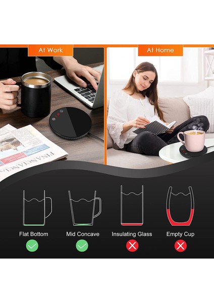 Mum Isıtıcı/kahve Isıtıcı, 8h Otomatik Kapanma 1-12H Zamanlayıcı Mum, 2 Sıcaklık Ayarı 122/140℉ Siyah Abd Tak (Yurt Dışından)