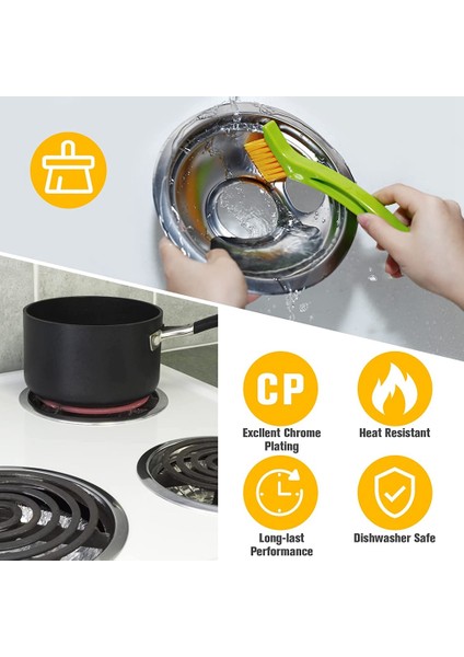 Ξ Ny Ue Zhang Damlama Tavası Kiti, Evrensel Krom Brülör Damlama Kaseleri Mutfak Yardım Aralığı Için Yedek W10278125 W10196405 W1019640 (Yurt Dışından)