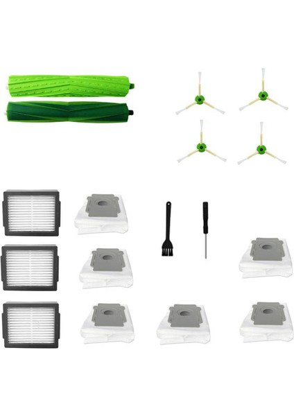 17 Adet I7 I7 + E5 E6 Robotlu Süpürge Aksesuarları Rulo Fırça Yan Fırça Hepa Filtre Toz Torbası (Yurt Dışından)