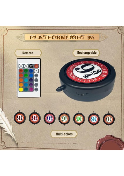 Platform 9 3/4 Tabela Dekoratif Işık, Şarj Edilebilir Asma Duvar Asma Dekoratif, Rgb Uzaktan Kumandalı ve Işıklı (Yurt Dışından) indirimleri