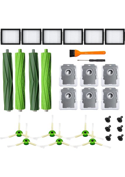 E, I, J Için Yedek Parçalar, 2 Set Lastik Fırça, 6 Hepa Filtre, 6 Yan Fırça ve 6 Vakum Torbasını Içerir (Yurt Dışından)