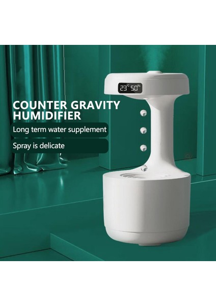 600 ml Nemlendirici Ev Anti-Yerçekimi Su Damlacıkları Ultrasonik Serin Sis Makinesi Yatak Odası Ofis Için LED Ekran ile (Yurt Dışından)