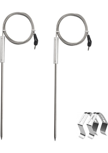 Termometreler Için 2 Paket Et Probu Değiştirme TP20 TP17 TP16 TP08S TP07 TP06, 2 Barbekü Probu Tutucu Klipsi ile (Yurt Dışından)