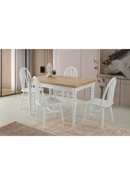 Didim Ada Açılır Mutfak Masa Sandalye Takımı 80X120