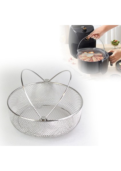 8 Inç Airfryer Sepeti Vapur Sepeti Paslanmaz Çelik Hasır Sepet Kavurma Rafı Airfryer Aksesuarı Için Saplı (Yurt Dışından) modelleri