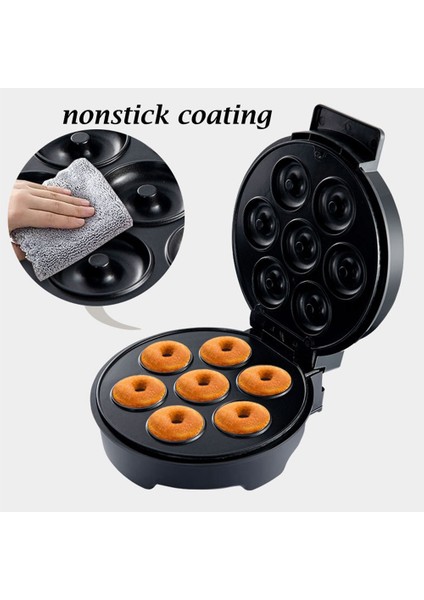 Elektrikli Donut Makinesi 1200W Yapışmaz Kaplamalı Mutfak Donut Yapma Makinesi Çocuk Aperatifleri Tatlılar Kahvaltı Yapar 7donuts Abd Tak (Yurt Dışından)