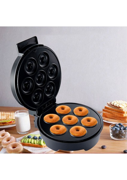 Elektrikli Donut Makinesi 1200W Yapışmaz Kaplamalı Mutfak Donut Yapma Makinesi Çocuk Aperatifleri Tatlılar Kahvaltı Yapar 7donuts Abd Tak (Yurt Dışından)