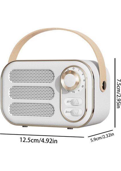 Retro Hoparlör 360 Stereo Etkisi Bluetooth Mini Hoparlör Vintage Radyo Ev Dekor Açık Beyaz Için Ses Kutusu (Yurt Dışından)